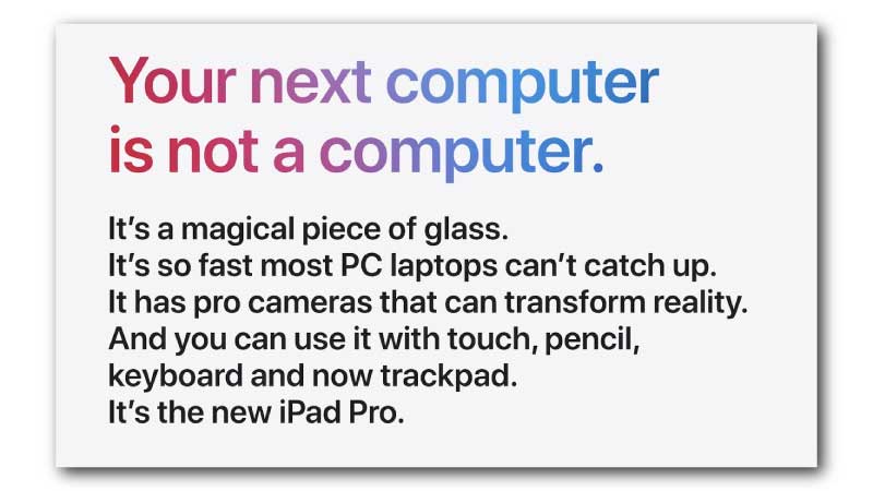What is copywriting with examples- iPad Pro