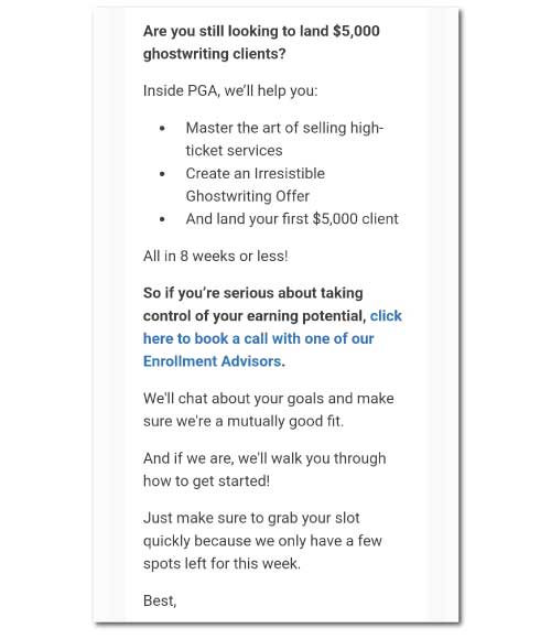 Types of Copywriting: email copy